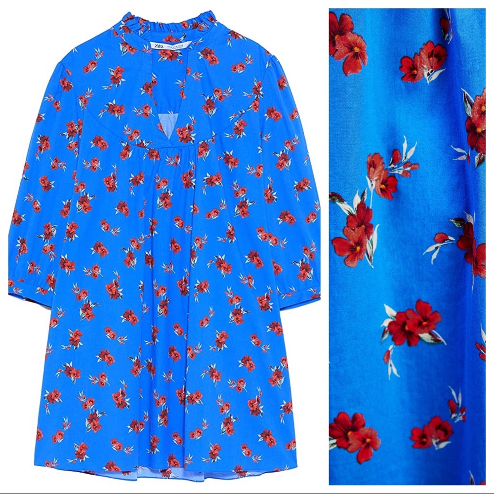 NWT | Zara Floral Print Emma Mini Dress - Picture 5 of 8